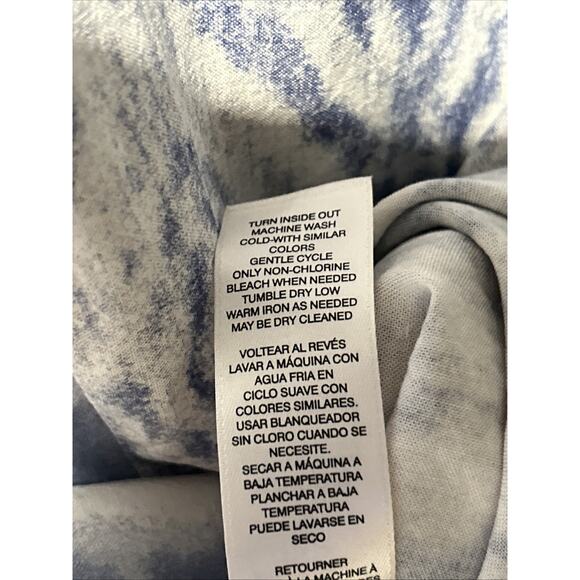 Chicos Top Womens Large Gauzy Linen Blend Blue Boho Beach Cruise Resort Oversize - Picture 8 of 9